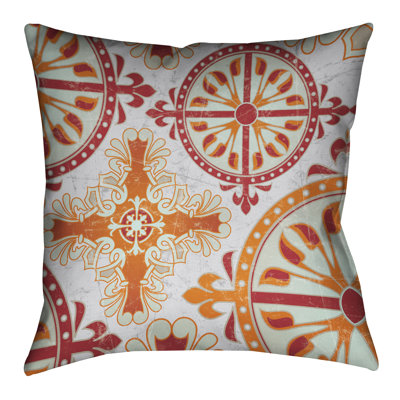 Medieval Persimmon Outdoor Throw Pillow