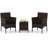 3 Pcs Outdoor Conversation Set With Cushioned Seat & Tempered Glass Tabletop-913904718