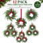 Paquet de 12 mini couronnes de Noël
