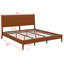 Structure de lit de style Mid-Century moderne, lit plateforme en bois avec lattes intégrées et support en métal-129950231-129950233