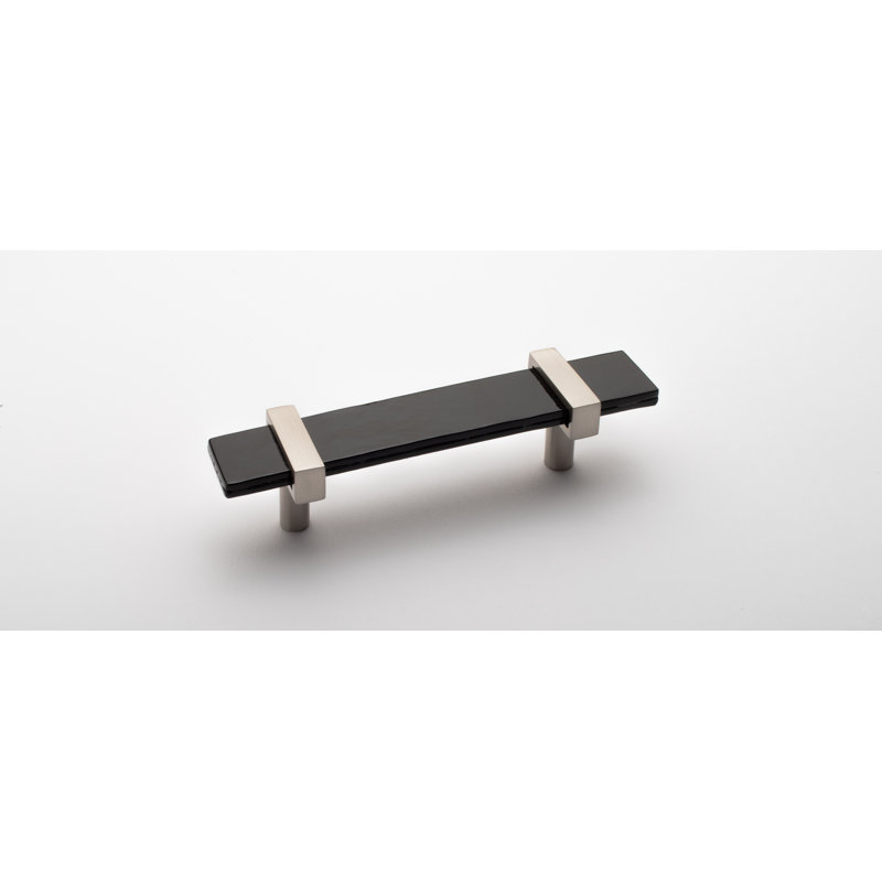 5.5 Length Bar Pull, Satin NIckel/Black