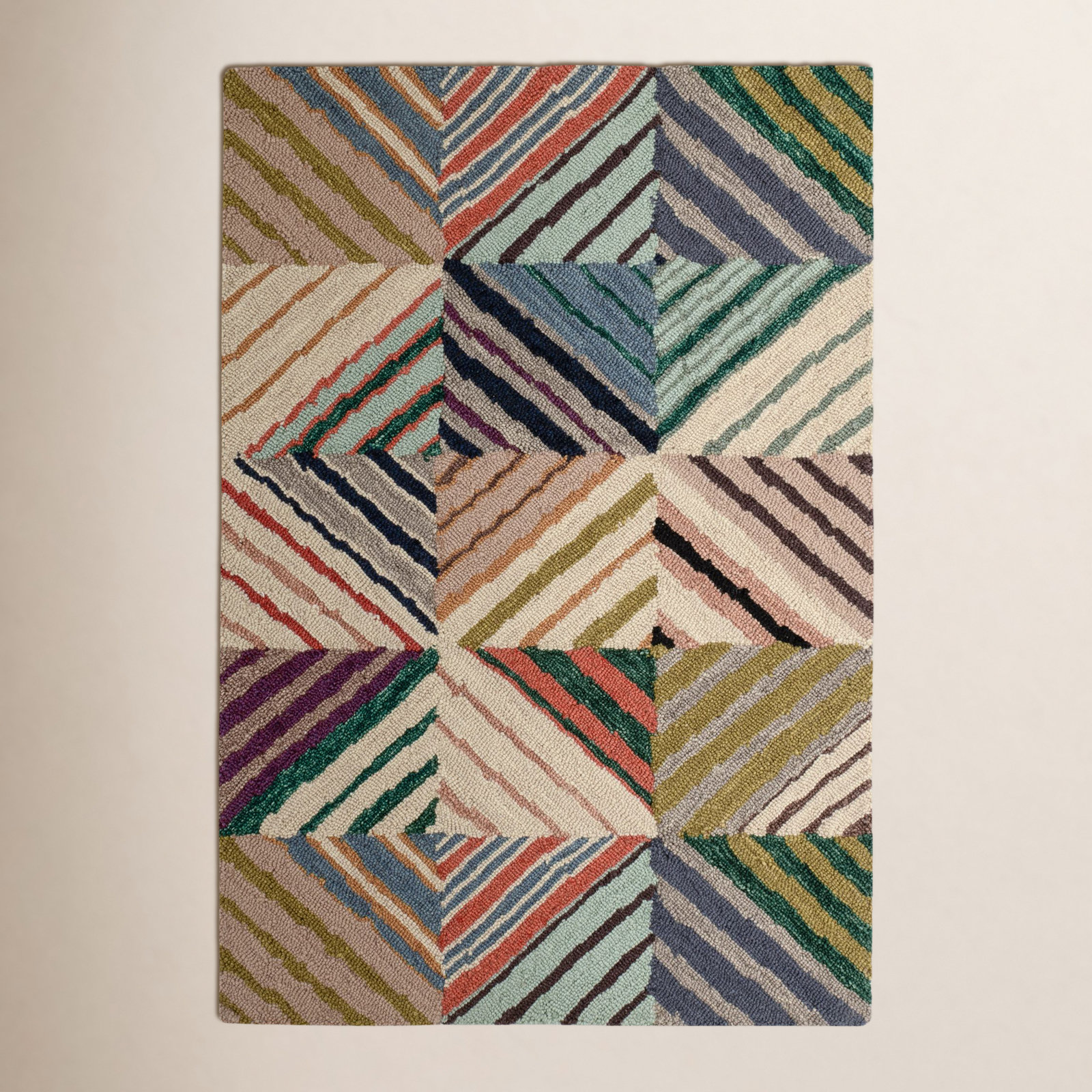 Potter Multi Hand Micro Hooked Wool Rug, Rectangle 7'6" x 9'6"