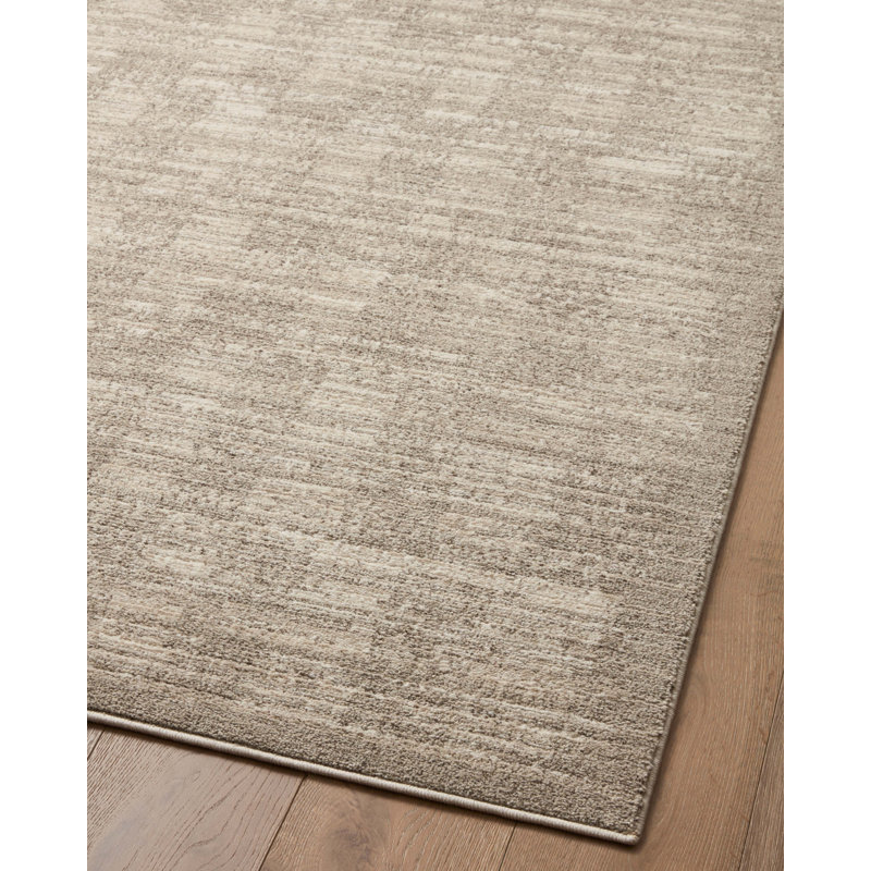 Darby Pebble and Sand Geometric Synthetic Runner Rug