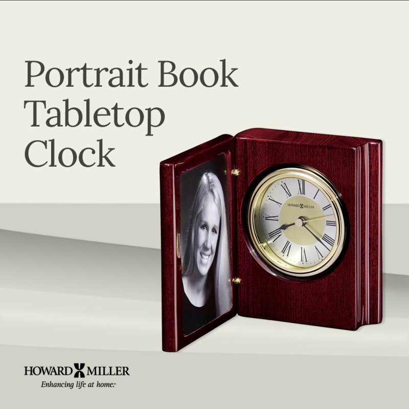 Portrait Book Table Clock
