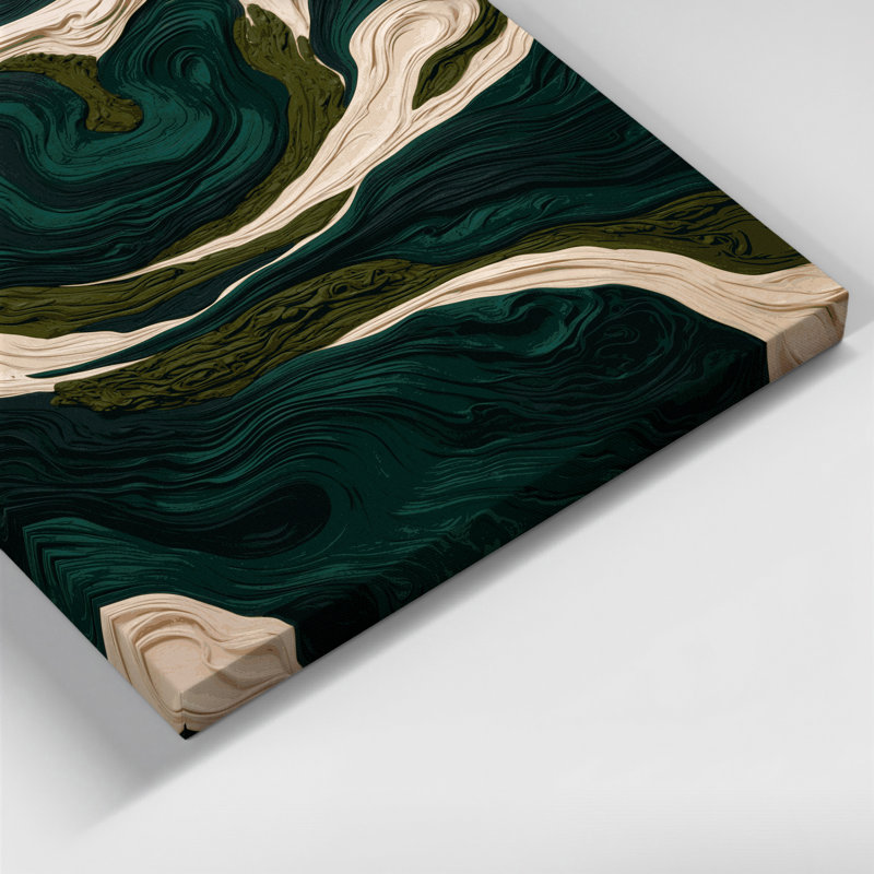 «Abstract Landscape 48», art mural sur toile verte, H 36 po x l 24 po