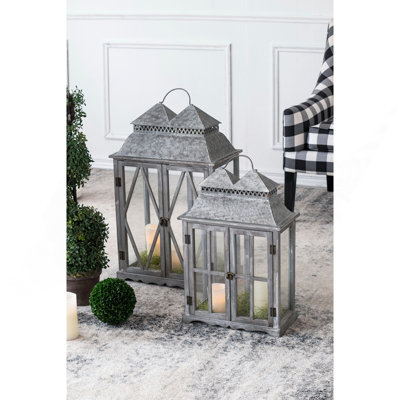 S/2 Silver Scape Lanterns