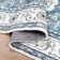 Tapis oriental bleu antidérapant lavable à la machine
