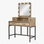 Bureau de coiffeuse avec miroir éclairé 3 couleurs et tiroirs-592901488