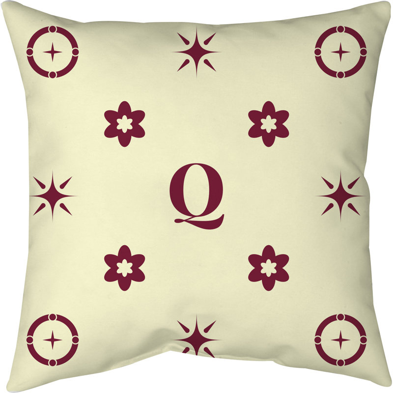 Coussin en polyester Spun, Crème / rouge, Oui