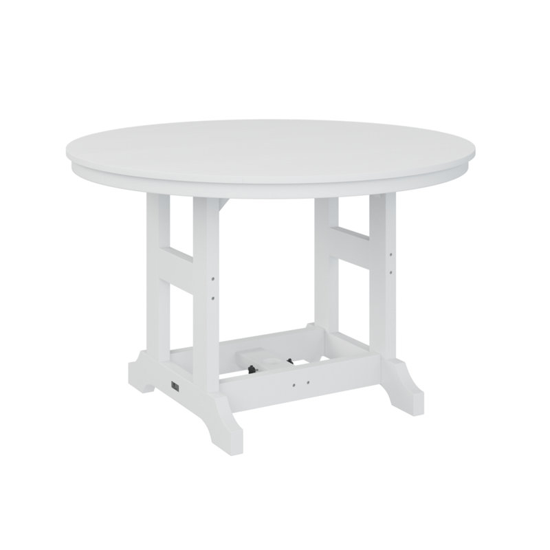 Table de bar ronde Berlin Garden, H 39,5 po x l 48 po x P 48 po, Blanc