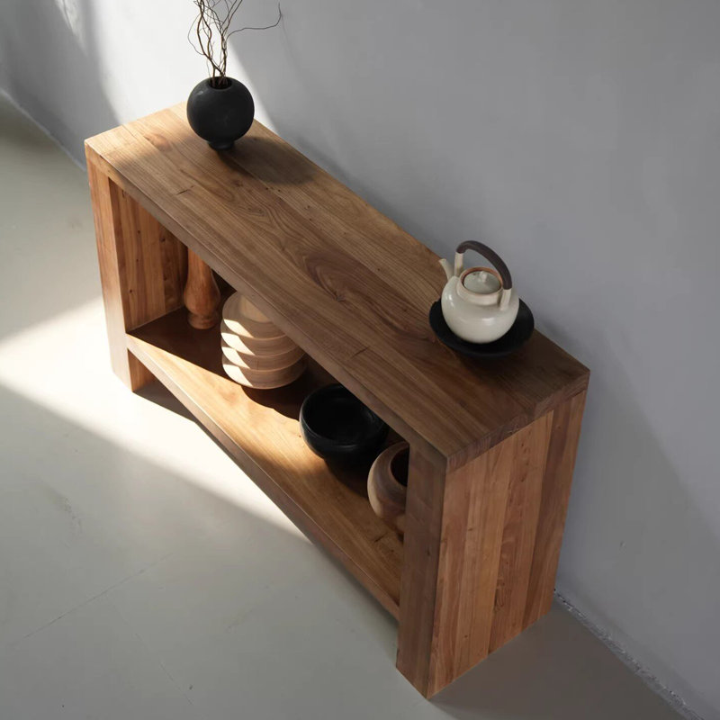 Console de style moderne en bois massif., H 31,5 po x l 70,8 po x P 13,7 po