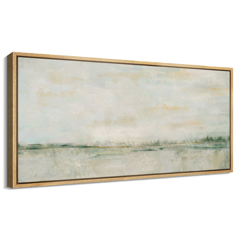 Minimalist Coastal Horizon Abstract Seascape Neutral Tone Wall Decor for Living Room Bedroom Office Extra Large Pictures Framed Canvas Print Wall Art