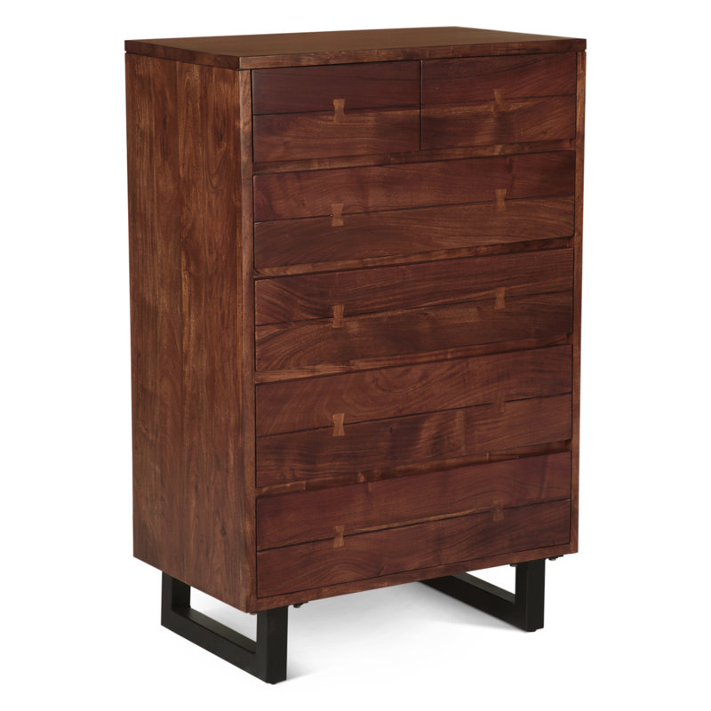 Glenwood 34" Tall Chest in Smoked Acacia, Walnut