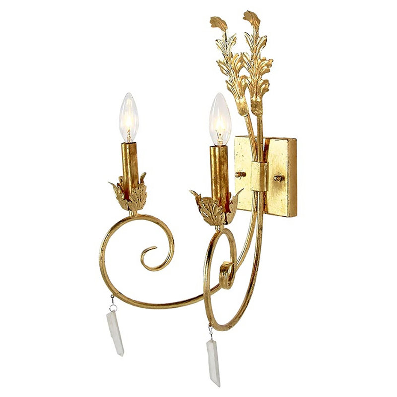 James Candle Wall Light, Gold Leaf
