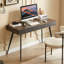 Bureau Mid-Century, bureau d'écriture moderne avec tiroirs, bureau d'ordinateur multifonctionnel noyer