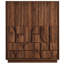 Bulwark 3-Door Wardrobe Closet In Walnut
