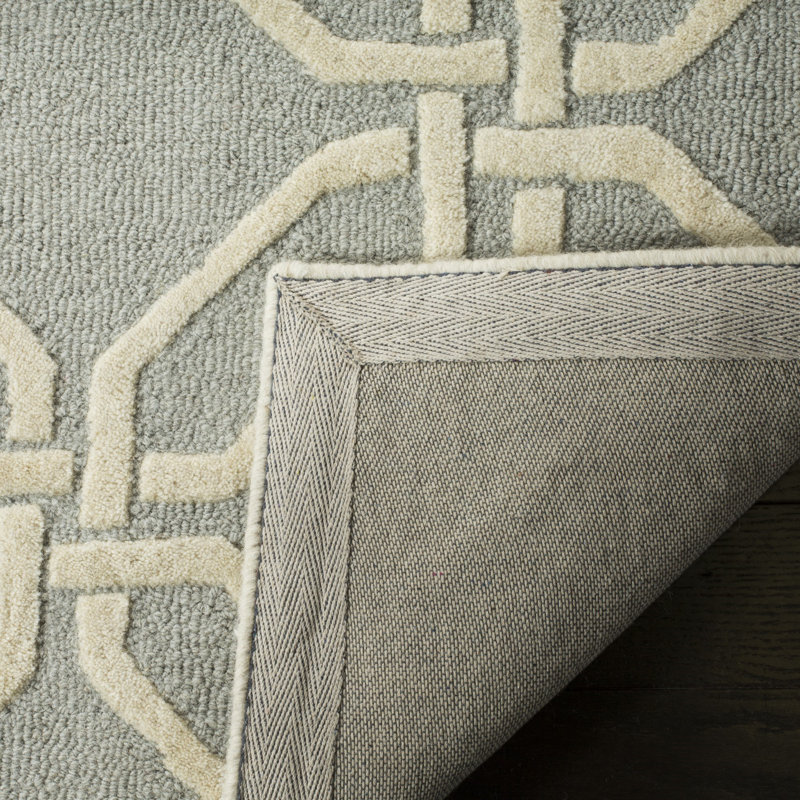 Deedgra Hand Tufted Wool Geometric Rug, Rectangle 2' x 3'