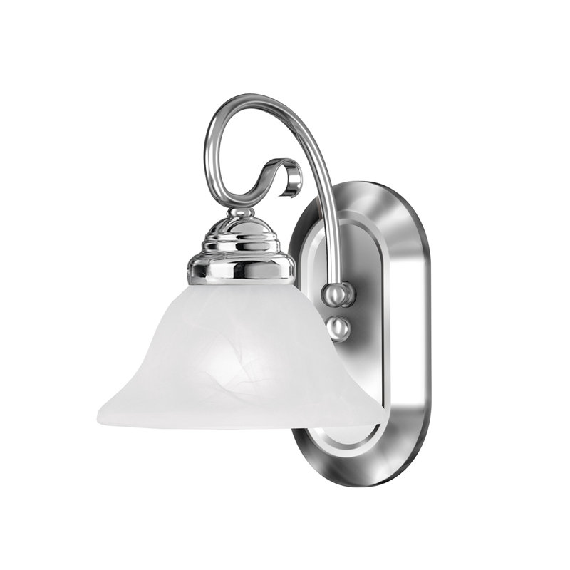 Appliquee à bras 1 lumières Lewisboro, Chrome poli