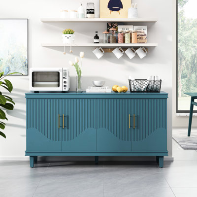 Armoire bleue 60,49 po pour la maison. Fabriqué avec du bois massif. Rangement abondant. Tablettes réglables fournies. Capacité de charge de 330 lb pour le bureau. Unité de rangement 66 portes à 4 portes en stratifié. Bois manufacturé