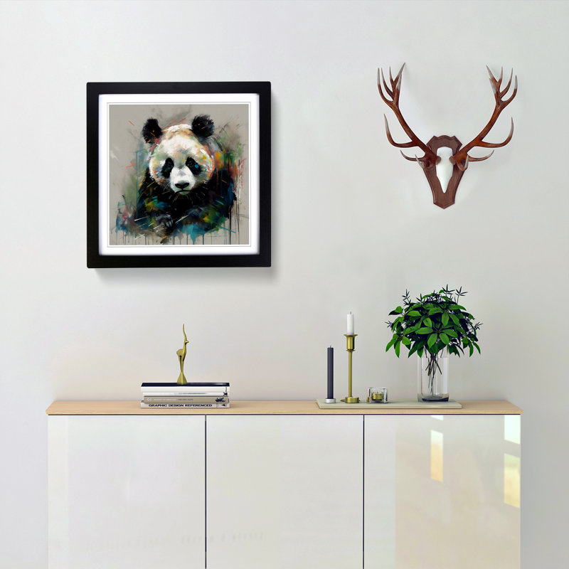 PandaNo.3 - Framed Print, Black