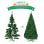 Arbre de Noël artificiel à charnière en PVC avec support en métal, vert-931442036