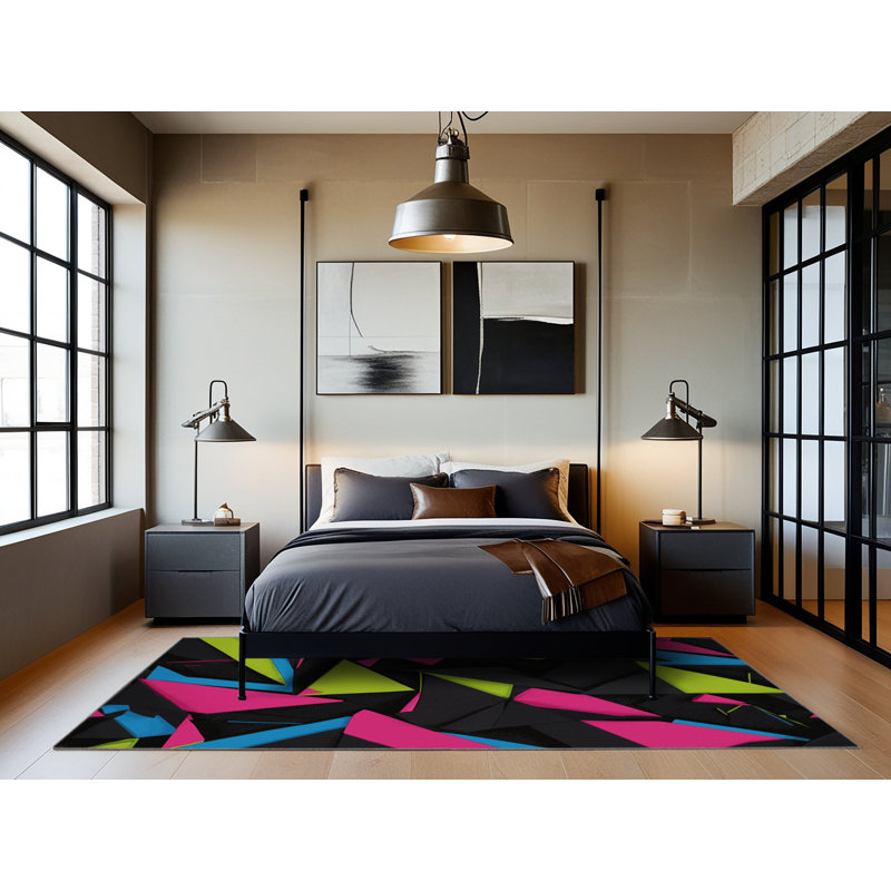 Lightwave Grid Rug, Round 6'