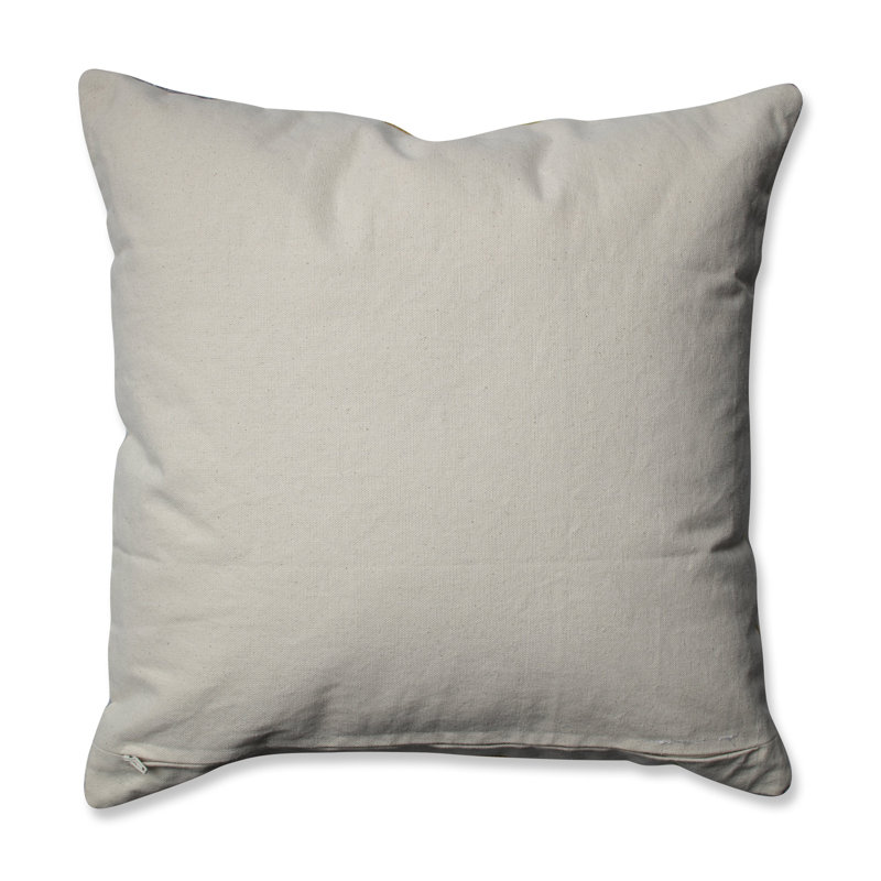 Green and Gray Embroidered Wool Blend Square Throw Pillow