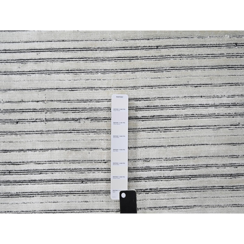 12'1"x15'1" Ivory Modern Design Wool & Silk Hand Loomed Oversized Rug 0E91F8FB66AB4537976CC8689724CAA5