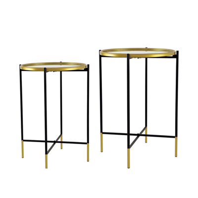 23.6'' Tall Glass Frame End Table Set