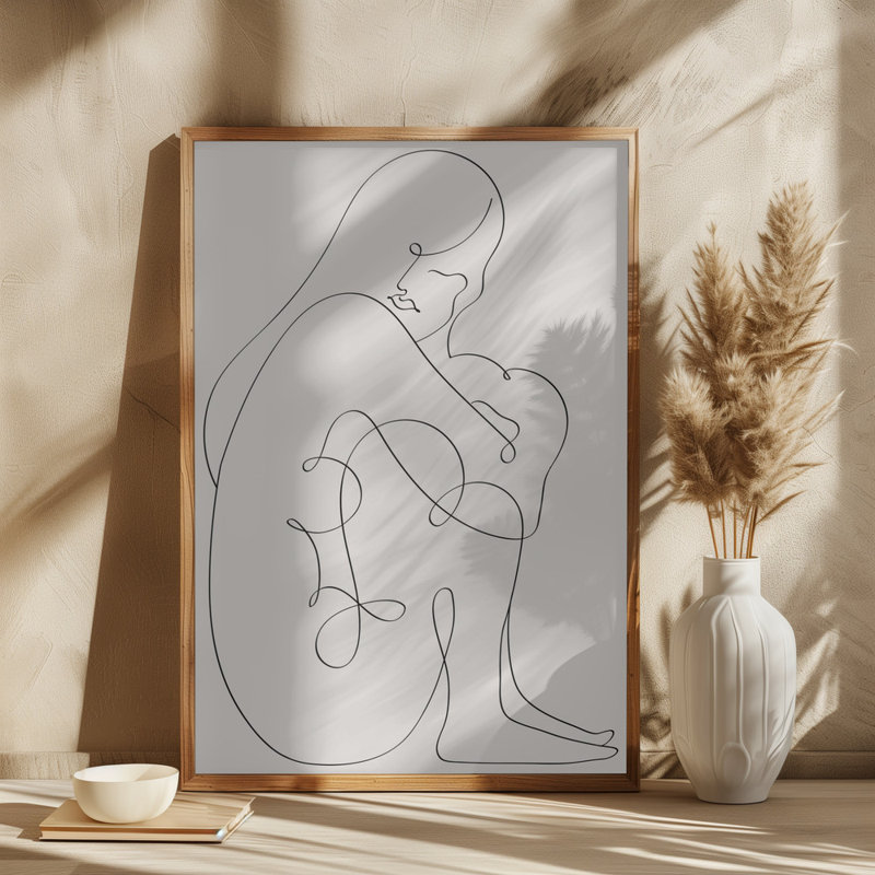 Woman Lines, Beige, 76.2 cm H x 50.8 cm W