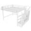 Lit mezzanine grand blanc en MDF et métal avec escalier, garde-robe, USB et DEL