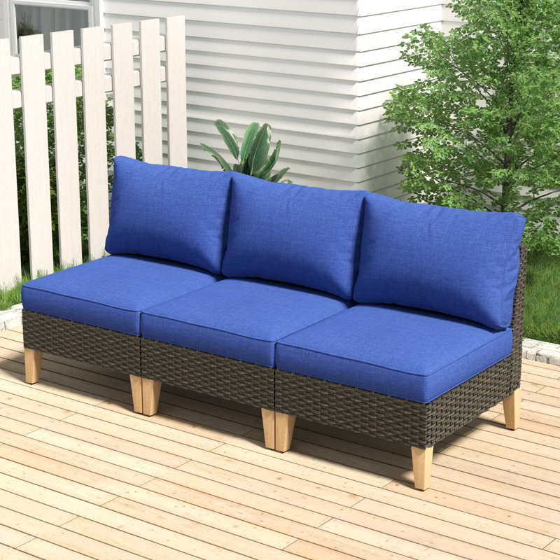 Chaise de patio avec coussins Tuule, Bleu
