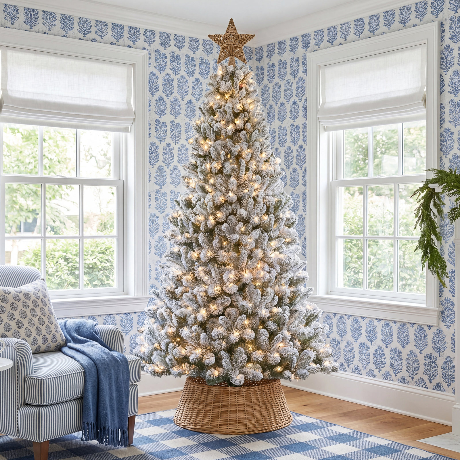 90' Lighted Artificial Pine Christmas Tree