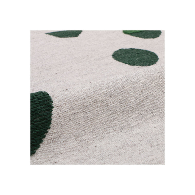 Wool Geometric Area Rug in Forest Green/Gray, Rectangle 10' x 14'