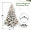 Arbre de Noël artificiel enneigé 6,5 pi avec 450 lumières incandescentes blanc chaud, 2225 pointes, pin enneigé PE + PVC avec branches à mémoire de forme partielle-129849395