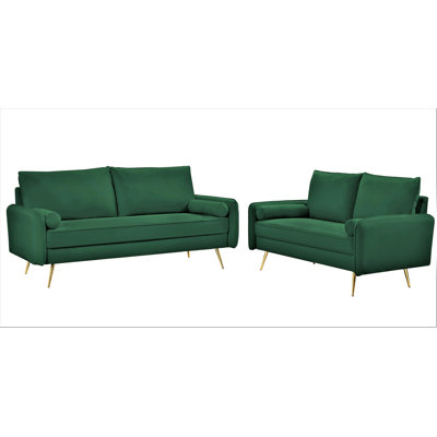 Mid-Century Velvet Sofa