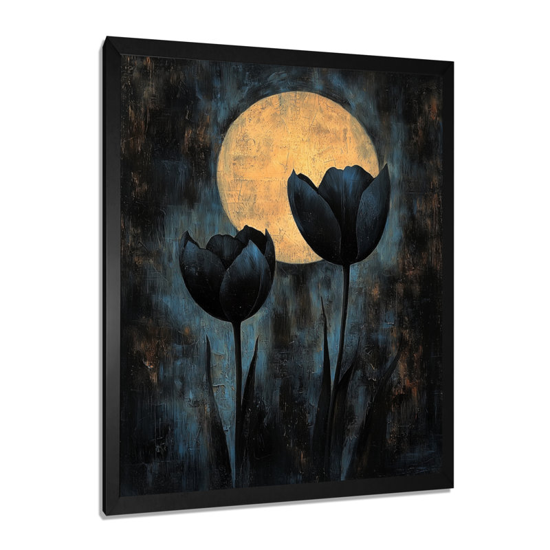 Jenssen - Art mural floral, Noir, noir, noir, noir, H 20 po x l 12 po, Reproduction encadrée d'une seule photo