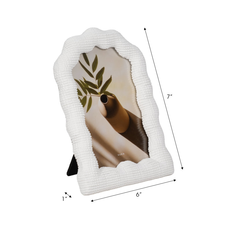 Sagebrook Home 4X6 Wavy Arch Photo Frame, White, 4" x 6"