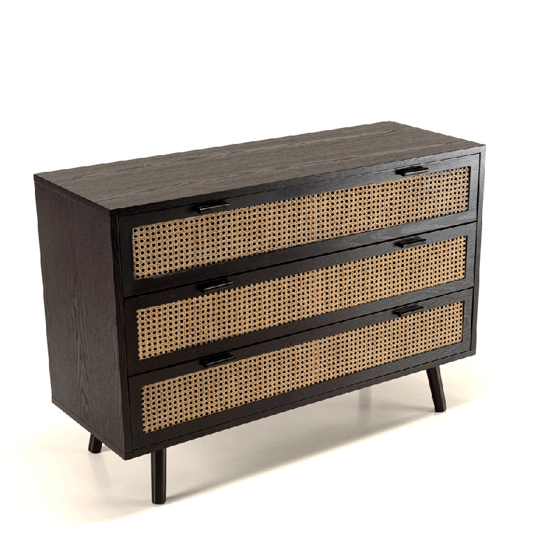 ANGELO 110cm W 3 - Drawer Chest of Drawers