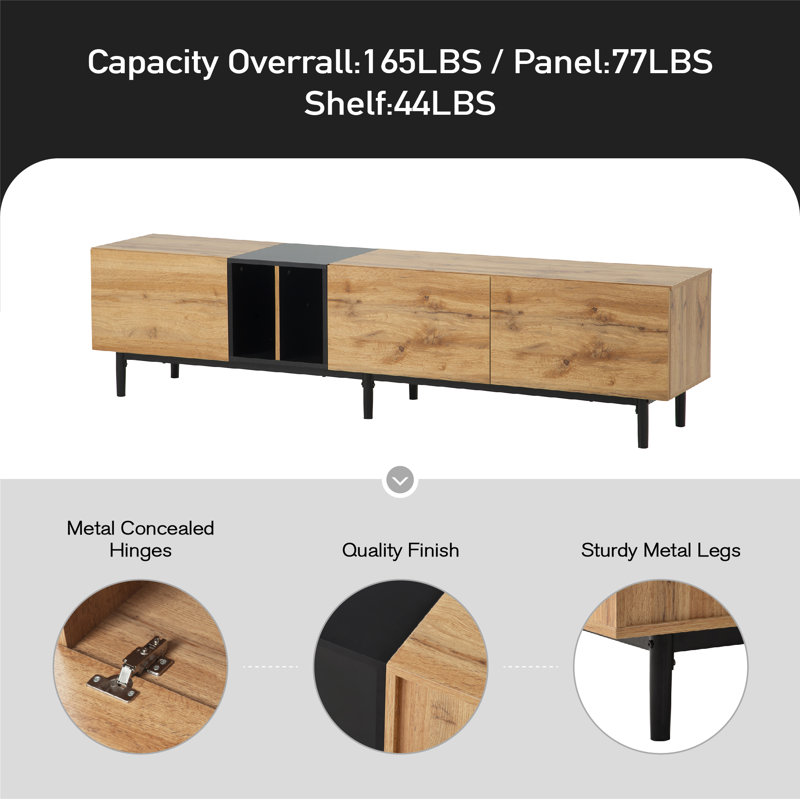 Crédence de rangement l 76,8 po Kairese, Bois naturel