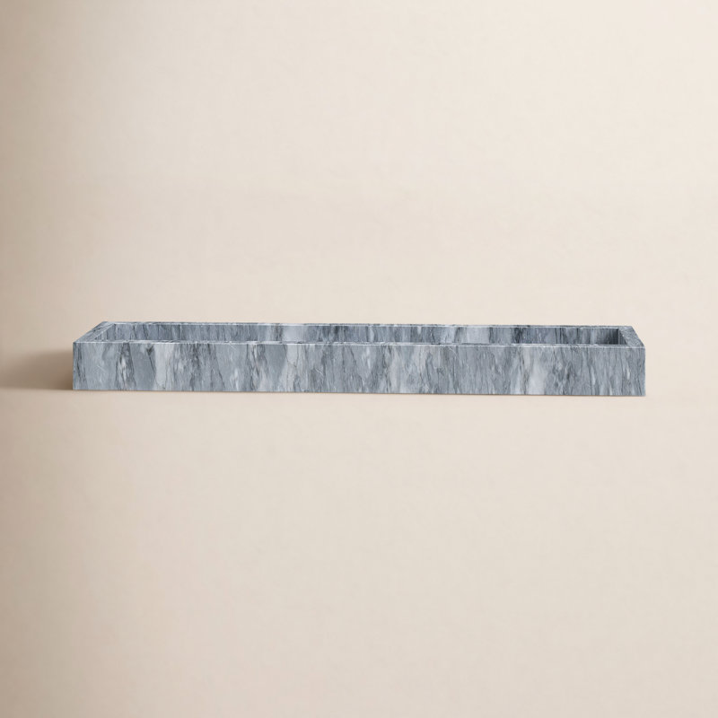 Graciela Marble Bathroom Tray, Cloud Gray