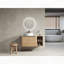 Meuble-lavabo mural avec tablette de rangement en céramique et portes à fermeture en douceur