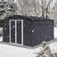 Abri de jardin en métal 12 pi x 10 pi entreposage extérieur blanc et jaune-118112481-118112479