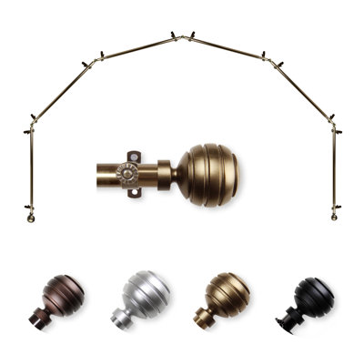 Pepin 6-Sided Bay Window Single Curtain Rod
