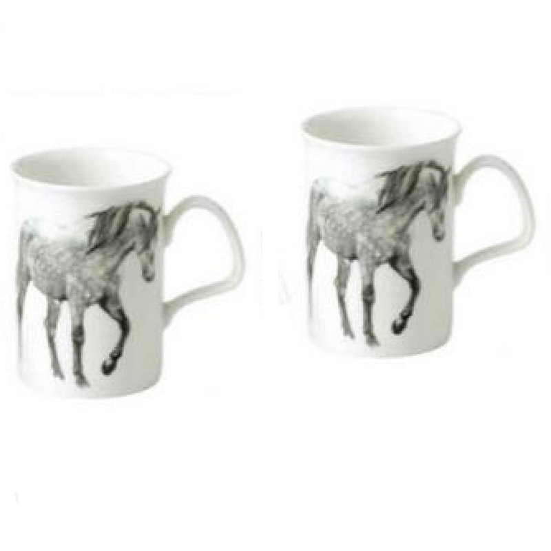 Grande tasse à café en porcelaine pour ma cheval Bernie, Noir