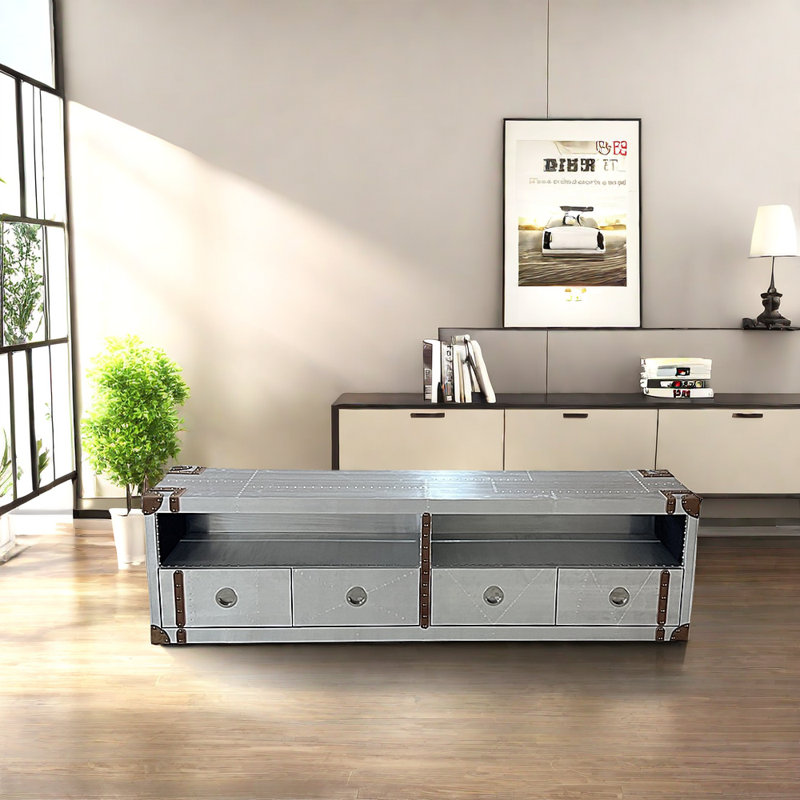 Meuble télé en aluminium de style industriel