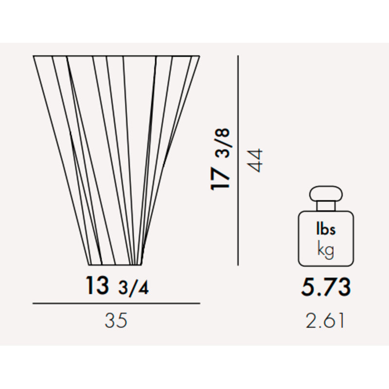 Shanghai Poly Methyl Methacrylate Table Vase, Crystal