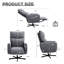 Fauteuil inclinable électrique pivotant, inclinable électrique avec charge USB et de type C, fauteuil d'appoint rembourré en velours pivotant à 360 °, pour le bureau à domicile et le salon, facile à assembler-1108931119