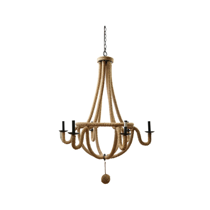 Lustre en jute avec 6 lumières