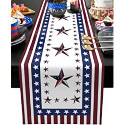 Chemin de table rectangulaire en polyester Gurmail